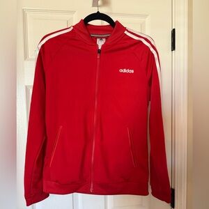 adidas Red Bomber Jacket with White Accents